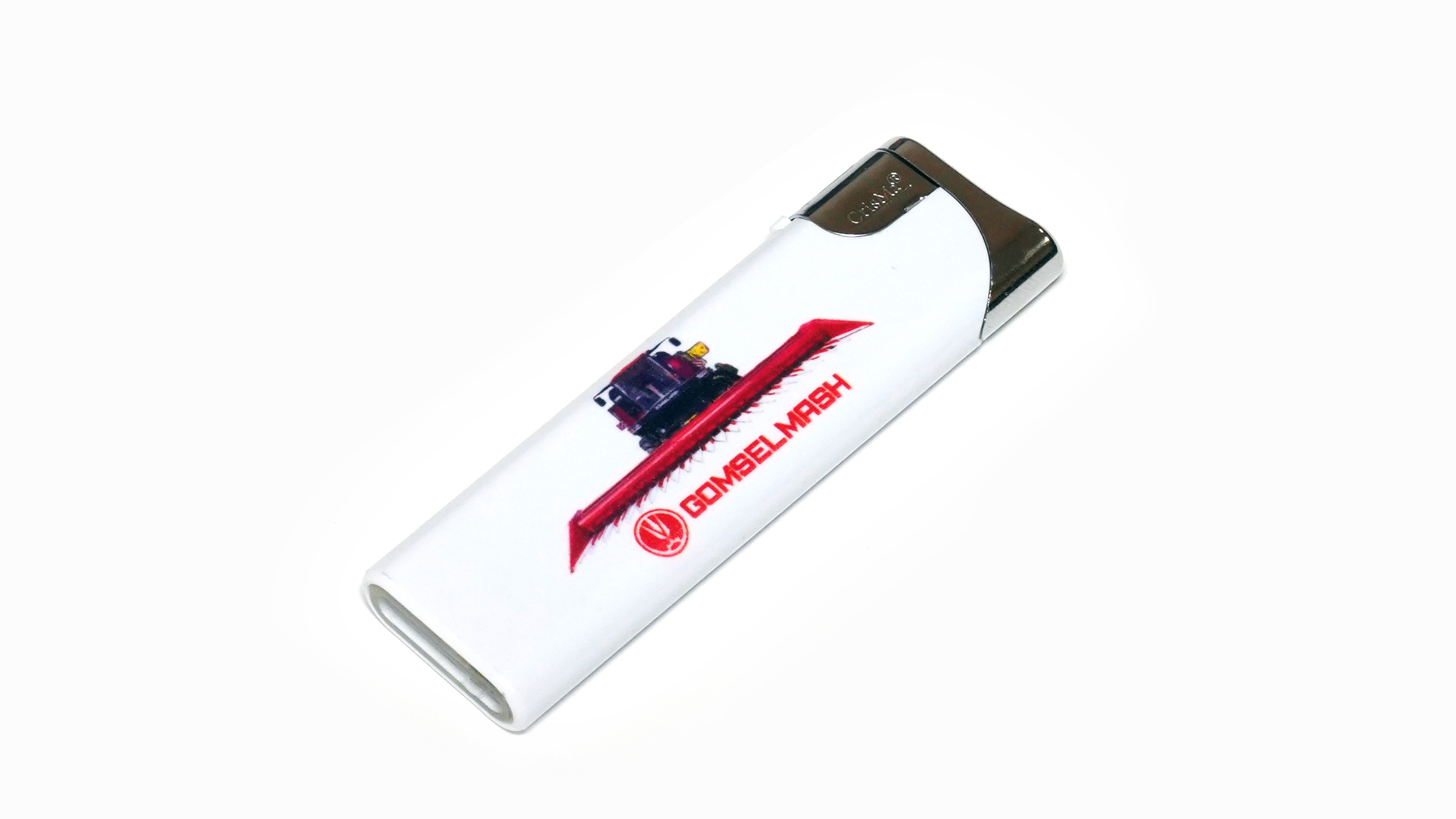 Зажигалка белая с логотипом